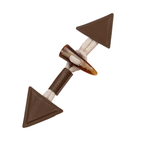 VDLLQYN, 19 cm, 3 Paar dreieckige weiße Lederknöpfe for Aufnähen, Knebelverschluss aus Leder for Mäntel, Strickwaren, Strickjacken, Jacken,Chinesische Knöpfe(Brown) von VDLLQYN