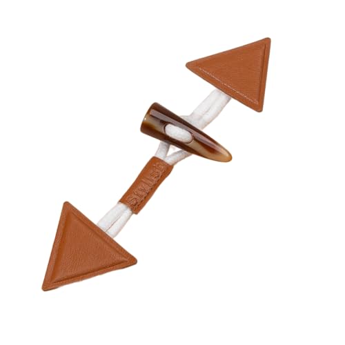 VDLLQYN, 19 cm, 3 Paar dreieckige weiße Lederknöpfe for Aufnähen, Knebelverschluss aus Leder for Mäntel, Strickwaren, Strickjacken, Jacken,Chinesische Knöpfe(Orange) von VDLLQYN