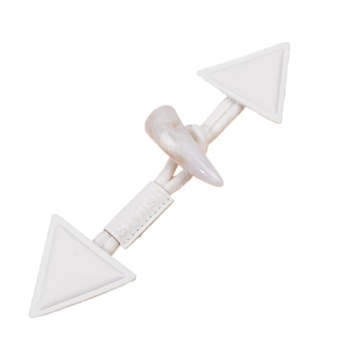 VDLLQYN, 19 cm, 3 Paar dreieckige weiße Lederknöpfe for Aufnähen, Knebelverschluss aus Leder for Mäntel, Strickwaren, Strickjacken, Jacken,Chinesische Knöpfe(White) von VDLLQYN