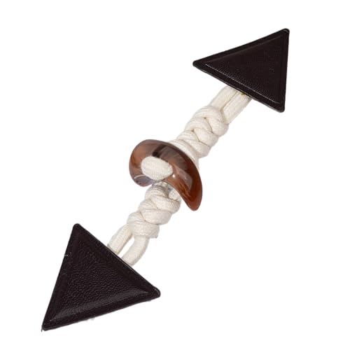 VDLLQYN, 2 Paar 20 cm graue PU-Lederknöpfe for Aufnähen von Knebelverschlüssen aus Leder for Mäntel, Strickjacken, Jacken, Kleidung,Chinesische Knöpfe(Dark Coffee) von VDLLQYN
