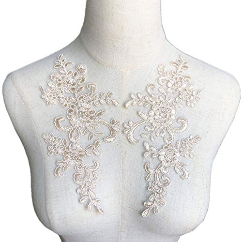 VDLLQYN, 2 Stücke Stickerei Blume Spitze Applique Net Trim for Hochzeit Kleid & Braut DIY Handwerk,Stickerei Aufnäher VDLLQYN, 2 Stücke Stickerei Blume Spitze Applique Net Trim for Hochzeit Kleid & Braut DIY Handwerk,Stickerei Aufnäher von VDLLQYN
