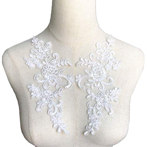 VDLLQYN, 2 Stücke Stickerei Blume Spitze Applique Net Trim for Hochzeit Kleid & Braut DIY Handwerk,Stickerei Aufnäher VDLLQYN, 2 Stücke Stickerei Blume Spitze Applique Net Trim for Hochzeit Kleid & Braut DIY Handwerk,Stickerei Aufnäher von VDLLQYN
