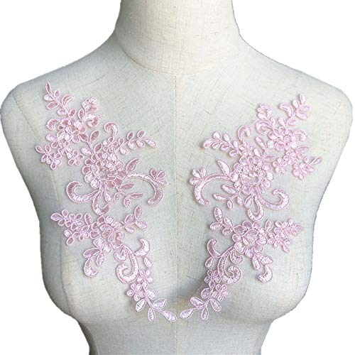 VDLLQYN, 2 Stücke Stickerei Blume Spitze Applique Net Trim for Hochzeitskleid & Braut DIY Handwerk Nähen Stoff Motiv,Stickerei Aufnäher von VDLLQYN