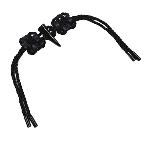 VDLLQYN, 24 x 5 cm, 2 Paar schwarz/weiße Lederknöpfe for Aufnähen, Knebelverschluss aus Leder for Mäntel, Strickwaren, Strickjacken, Jacken,Chinesische Knöpfe(Black) von VDLLQYN