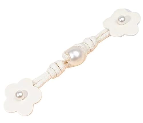 VDLLQYN, 3 Paar 17 cm große Knebelverschlussknöpfe aus PU-Leder mit Blumenmuster, Knebelverschluss aus Leder for Aufnähen for Mantel, Jacke, Kleidung,Chinesische Knöpfe(White) von VDLLQYN