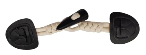 VDLLQYN, 3 Paar 18 cm große Knebelverschlussknöpfe aus Leder mit Schleife, Knebelknopf aus Leder for Aufnähen, Knebelverschluss for Mantel, Strickjacke, Jacke,Chinesische Knöpfe(Black) von VDLLQYN