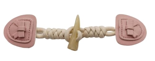 VDLLQYN, 3 Paar 18 cm große Knebelverschlussknöpfe aus Leder mit Schleife, Knebelknopf aus Leder for Aufnähen, Knebelverschluss for Mantel, Strickjacke, Jacke,Chinesische Knöpfe(Pink) von VDLLQYN