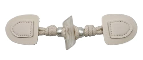 VDLLQYN, 3 Paar 20 cm weiße Perlen-Lederknöpfe for Aufnähen von Knebelverschluss aus Leder for Mäntel, Strickjacken, Jacken,Chinesische Knöpfe(White) von VDLLQYN