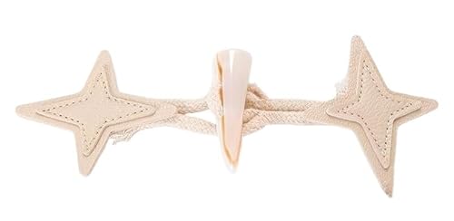 VDLLQYN, 3 Paar Stern-Knebelverschlussknöpfe aus PU-Leder, Knebelknopf for Aufnähen, Knebelverschluss for Mantel, Strickjacken, Jacken, Kleidung,Chinesische Knöpfe(Beige) von VDLLQYN