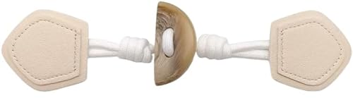 VDLLQYN, 3 Paar beige Lederknöpfe aus Horn for Aufnähen von Knebelverschlüssen for Lederknebelknöpfe for Aufnähen von Knebelverschlüssen for Mantel, Jacke, Kleidung,Chinesische Knöpfe(Beige) von VDLLQYN