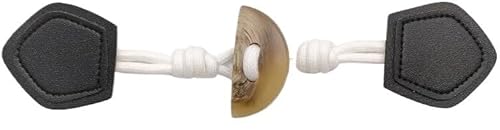 VDLLQYN, 3 Paar beige Lederknöpfe aus Horn for Aufnähen von Knebelverschlüssen for Lederknebelknöpfe for Aufnähen von Knebelverschlüssen for Mantel, Jacke, Kleidung,Chinesische Knöpfe(Black) von VDLLQYN