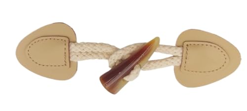VDLLQYN, 5 Paar 16 cm Leder-Horn-Knebelverschlussknöpfe for Leder-Knebelknopf for Aufnähen von Knebelverschluss for Mantel, Strickjacke, Jacke,Chinesische Knöpfe(Brown) von VDLLQYN