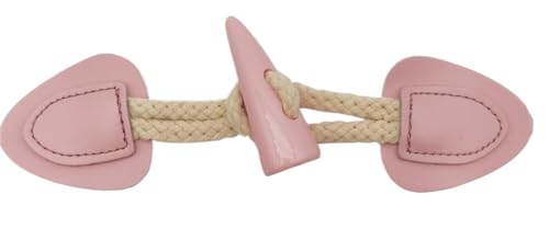 VDLLQYN, 5 Paar 16 cm Leder-Horn-Knebelverschlussknöpfe for Leder-Knebelknopf for Aufnähen von Knebelverschluss for Mantel, Strickjacke, Jacke,Chinesische Knöpfe(Pink) von VDLLQYN