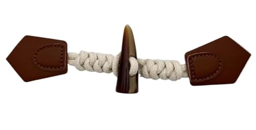 VDLLQYN, 5 Paar 19 cm weiße Lederknöpfe for Aufnähen von Knebelverschlüssen aus Leder for Mäntel, Strickjacken und Jacken,Chinesische Knöpfe(Brown) von VDLLQYN