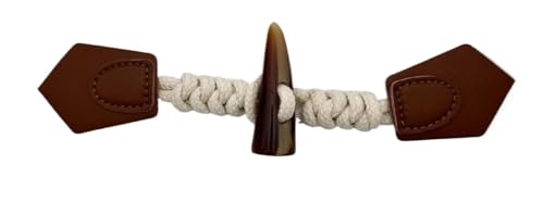 VDLLQYN, 5 Paar 19 cm weiße Lederknöpfe for Aufnähen von Knebelverschlüssen aus Leder for Mäntel, Strickjacken und Jacken,Chinesische Knöpfe(Brown) von VDLLQYN