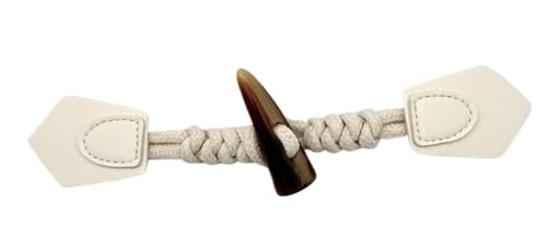 VDLLQYN, 5 Paar 19 cm weiße Lederknöpfe for Aufnähen von Knebelverschlüssen aus Leder for Mäntel, Strickjacken und Jacken,Chinesische Knöpfe(White) von VDLLQYN
