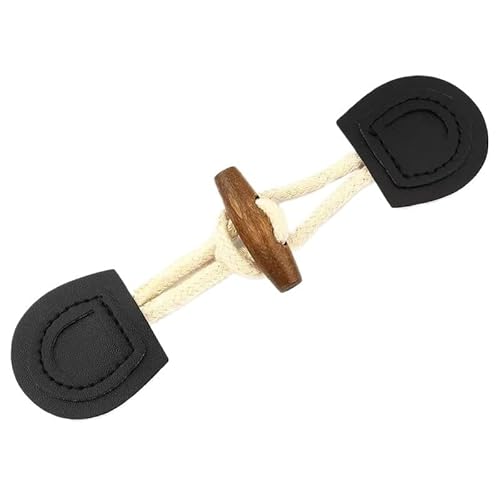 VDLLQYN, 5 Paar 20 cm PU-Leder-Knebelverschlussknöpfe, Leder-Knebelknopf for Aufnähen, Knebelverschluss for Mantel, Strickjacken, Jacken, Kleidung,Chinesische Knöpfe(White) von VDLLQYN
