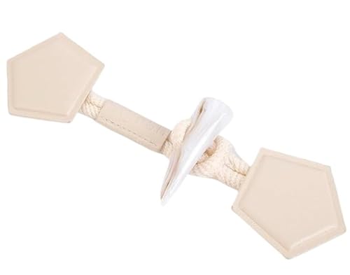 VDLLQYN, 6 20 cm große Knebelverschlussknöpfe aus Kunstharz-PU-Leder, Knebelknopf for Aufnähen, Knebelverschluss for Mantel, Strickjacken, Jacken, Kleidung,Chinesische Knöpfe(Beige) von VDLLQYN