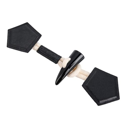 VDLLQYN, 6 20 cm große Knebelverschlussknöpfe aus Kunstharz-PU-Leder, Knebelknopf for Aufnähen, Knebelverschluss for Mantel, Strickjacken, Jacken, Kleidung,Chinesische Knöpfe(Black) von VDLLQYN