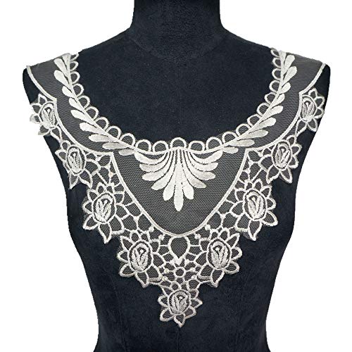 VDLLQYN, Bestickter Blumen-Spitzen-Ausschnitt-Aufnäher - Elegante Applikation for Brautkleider und Brautkleidung,Stickerei Aufnäher VDLLQYN, Bestickter Blumen-Spitzen-Ausschnitt-Aufnäher - Elegante Applikation for Brautkleider und Brautkleidung,Stickerei Aufnäher von VDLLQYN