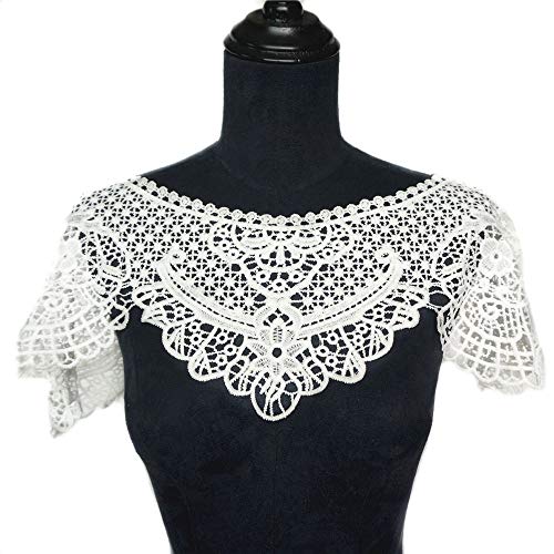 VDLLQYN, Bestickter Blumen-Spitzen-Ausschnitt-Aufnäher - Weiße Baumwoll-Applikation zur Verzierung von Hochzeits- und Brautkleidern,Stickerei Aufnäher VDLLQYN, Bestickter Blumen-Spitzen-Ausschnitt-Aufnäher - Weiße Baumwoll-Applikation zur Verzierung von Hochzeits- und Brautkleidern,Stickerei Aufnäher von VDLLQYN
