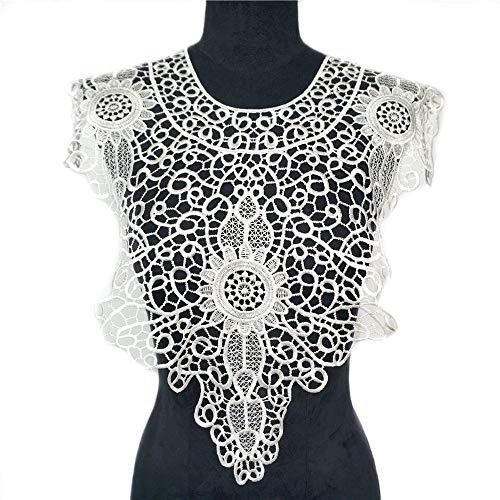VDLLQYN, Großer bestickter Blumen-Spitzen-Ausschnitt-Aufnäher - Elegante Applikation for Hochzeits- und Brautkleider,Stickerei Aufnäher VDLLQYN, Großer bestickter Blumen-Spitzen-Ausschnitt-Aufnäher - Elegante Applikation for Hochzeits- und Brautkleider,Stickerei Aufnäher von VDLLQYN
