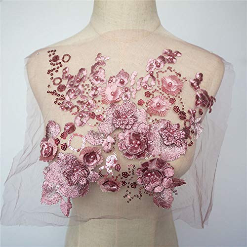 VDLLQYN, Stickerei-Perlen-Strass-Applikation, Spitzenstoff, Blumen-Pailletten-Applikationen for Hochzeitskleider und DIY-Bastelarbeiten,Stickerei Aufnäher VDLLQYN, Stickerei-Perlen-Strass-Applikation, Spitzenstoff, Blumen-Pailletten-Applikationen for Hochzeitskleider und DIY-Bastelarbeiten,Stickerei Aufnäher von VDLLQYN
