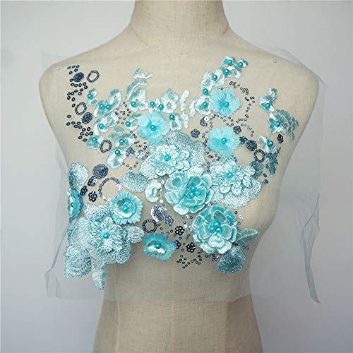 VDLLQYN, Stickerei-Perlen-Strass-Applikation, Spitzenstoff, Blumen-Pailletten-Applikationen for Hochzeitskleider und DIY-Bastelarbeiten,Stickerei Aufnäher VDLLQYN, Stickerei-Perlen-Strass-Applikation, Spitzenstoff, Blumen-Pailletten-Applikationen for Hochzeitskleider und DIY-Bastelarbeiten,Stickerei Aufnäher von VDLLQYN