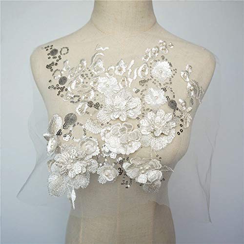 VDLLQYN, Stickerei Perlen Strass Applikation Spitze Stoff Blume Pailletten Applikationen for Hochzeitskleid und Braut DIY Handwerk,Stickerei Aufnäher VDLLQYN, Stickerei Perlen Strass Applikation Spitze Stoff Blume Pailletten Applikationen for Hochzeitskleid und Braut DIY Handwerk,Stickerei Aufnäher von VDLLQYN