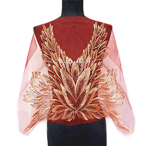 VDLLQYN, Vintage Pailletten-Blumen-Spitzen-Applikation for Hochzeitskleid – DIY Bastel-Kragen-Patch-Motiv,Stickerei Aufnäher von VDLLQYN