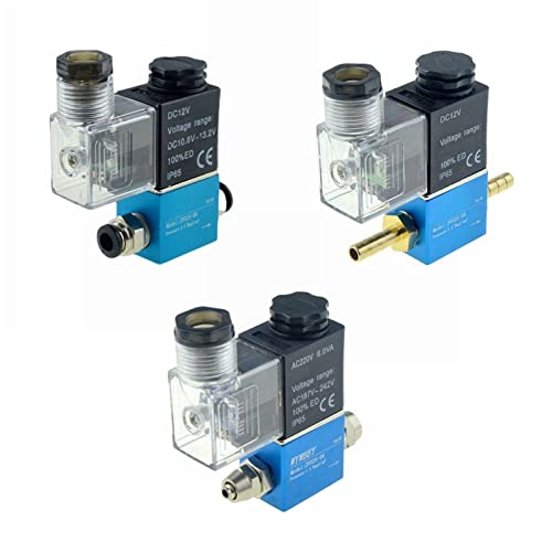 VDOQTLJT 12V 24V 220V Pneumatisches Magnetventil 2 Positionen 1/4 Port 2 Wege Normalerweise geschlossen 2V025-08 Magnetisches Steuerventil for Luftkompressoren 1St(3i8-3i8 Inch Hose,AC 110V) von VDOQTLJT