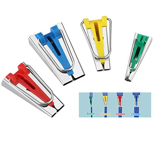 VDSOW 4 Stück Schrägbandformer, Schrägbandformer Set für Aufbügelbares Schrägband 6 mm, 12 mm, 18 mm und 25 mm, Stoff Bias Tape Maker Edelstahl Quilting Binding Werkzeug Nähen Zubehöre für Kurzwaren VDSOW 4 Stück Schrägbandformer, Schrägbandformer Set für Aufbügelbares Schrägband 6 mm, 12 mm, 18 mm und 25 mm, Stoff Bias Tape Maker Edelstahl Quilting Binding Werkzeug Nähen Zubehöre für Kurzwaren von VDSOW