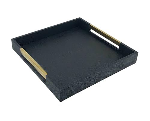 Metalltablett aus Holzpalettenleder, groß, rechteckig, for Aufbewahren, Servieren von Desserts, Abendessen, Tee, Geschirr, Heimküchenwerkzeug(Red) von VDSRPSDLQ