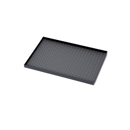 Modernes, leichtes, luxuriöses Schmuck-Aufbewahrungstablett for den Eingangsbereich, schwarzes Leder, Aromatabletts, Heimdekoration und -Organisation(Black - 30.4cm) von VDSRPSDLQ