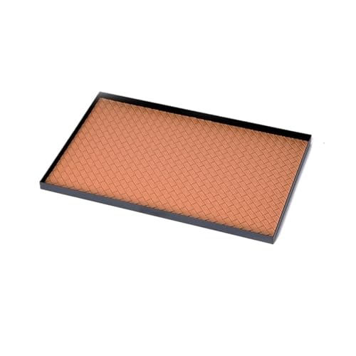 Modernes, leichtes, luxuriöses Schmuck-Aufbewahrungstablett for den Eingangsbereich, schwarzes Leder, Aromatabletts, Heimdekoration und -Organisation(Brown - 35.3cm) von VDSRPSDLQ
