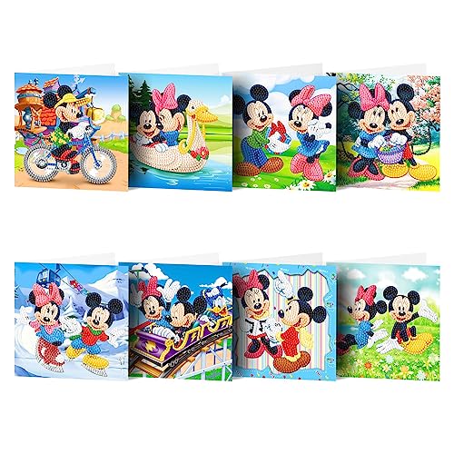 8 Stück 5D DIY Diamond Painting Karten, Disney Mickey Diamond Painting Geburtstag Karten, für Weihnachten, Muttertag, Thanksgiving, Valentine 8 Stück 5D DIY Diamond Painting Karten, Disney Mickey Diamond Painting Geburtstag Karten, für Weihnachten, Muttertag, Thanksgiving, Valentine von VDYXEW