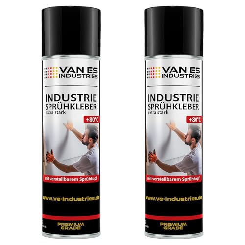 VE-INDUSTRIES Industrie Sprühkleber permanent haftend bis 80°C 500ml | zum Kleben von Dachhimmeln, Schaumstoffen, Wolkenhimmel, Leder, uvm. (2) von VE-INDUSTRIES