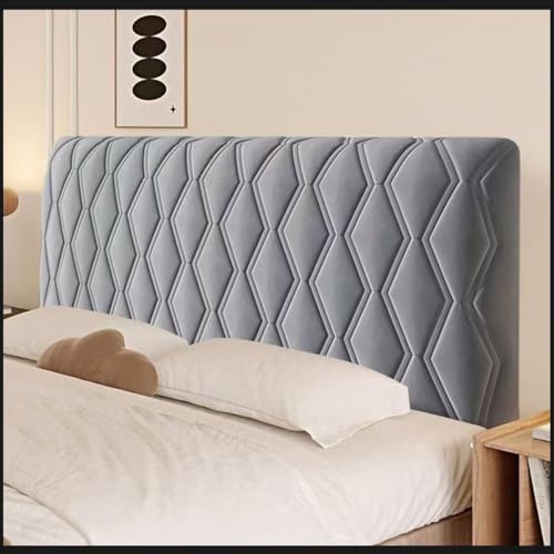 VEAI Bettkopfteilbezug, 200/180/160/190/140/100cm, Weicher Strecken Samtstoff Staubdicht, Staubdichte SchutzhüLle FüR Schlafzimmer Kopfteil(dunkelgrau,170cm(67")) von VEAI