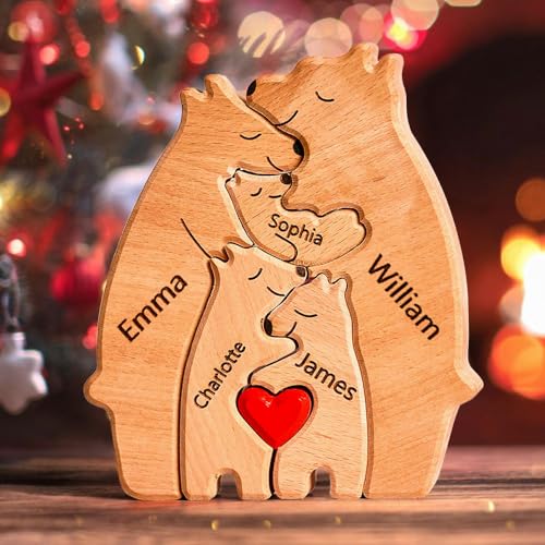Personalisiertes Holzpuzzle der Bärenfamilie mit 2-7 Namen, Holz Bären Familien Skulpturen, Geschenke für Mama, Papa, Oma, Opa zum Muttertag Vatertag Weihnachten Adoptionstag Einweihungsgeschenke Personalisiertes Holzpuzzle der Bärenfamilie mit 2-7 Namen, Holz Bären Familien Skulpturen, Geschenke für Mama, Papa, Oma, Opa zum Muttertag Vatertag Weihnachten Adoptionstag Einweihungsgeschenke von VEELU