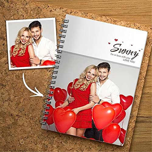 Personalisiertes Notizbuch A5 Liniert mit Eigenem Foto & Text Hardcover Glatt Dick 60 Blatt Selbst Gestalten Notizblock Geschenk zum Schulabschluss für Schüler Freund Lehrer Geburtstag Weihnachten von VEELU