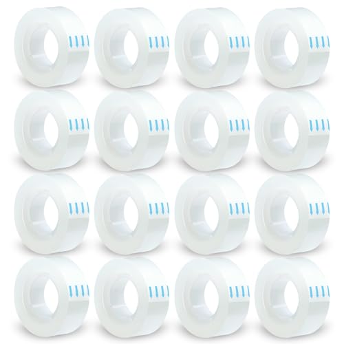 Transparentes Klebeband – von Hand abreißen, 16 Rollen, transparente Klebebandrollen für Spender, 1,9 cm x 2,5 cm von VEESA