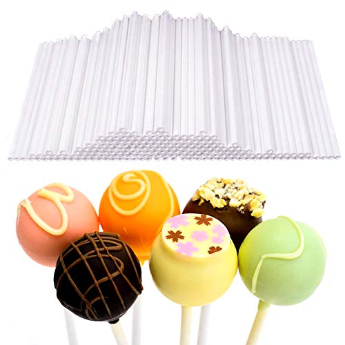 200 Stück Cake Pop-Sticks aus Kunststoff für Lutscher, weiß, sichere Bastelstäbchen für lustige Lutscher von VEGCOO