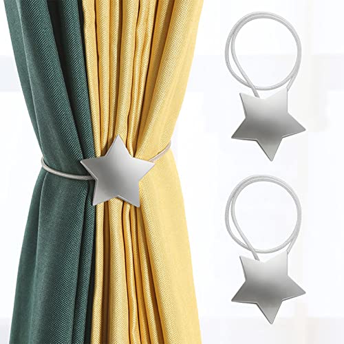 VECGOO Raffhalter für Vorhänge, Vorhang Raffhalter, Vorhang Clips, Raffhalter Gardinen Raffhalter Gardinenhalter für Esszimmer Schlafzimmer Kinderzimmer Wohnzimmer (2 Stück, Silber) von VEGCOO