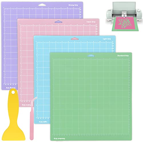 VEGCOO 4 Schneidematten für Cricut, 12 x 12 Zoll, für Cricut Maker/Maker3/Explore 3/Air 2/Air/One, ideales Zubehör für Cricut von VEGCOO