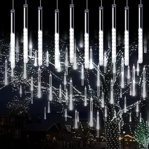 VEGOATY 240 LED Meteorschauer Regen Lichter, 30CM 10 Tubes Regen Lichterkette Außen Fallende Lichterkette, Wasserdichte Meteorschauer Lichterkette für Balkon Weihnachtsdeko Draußen, Weiß VEGOATY 240 LED Meteorschauer Regen Lichter, 30CM 10 Tubes Regen Lichterkette Außen Fallende Lichterkette, Wasserdichte Meteorschauer Lichterkette für Balkon Weihnachtsdeko Draußen, Weiß von VEGOATY