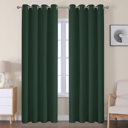 VEHEDE Thermovorhang Kälteschutz Blickdichte Vorhänge, Gardinen mit Ösen Wohnzimmer, Schallschutz Verdunklungsvorhänge Kinderzimmer, Raumteiler Vorhang, H 160 x B 140 cm, Dunkelgrün, 2er Set VEHEDE Thermovorhang Kälteschutz Blickdichte Vorhänge, Gardinen mit Ösen Wohnzimmer, Schallschutz Verdunklungsvorhänge Kinderzimmer, Raumteiler Vorhang, H 160 x B 140 cm, Dunkelgrün, 2er Set von VEHEDE