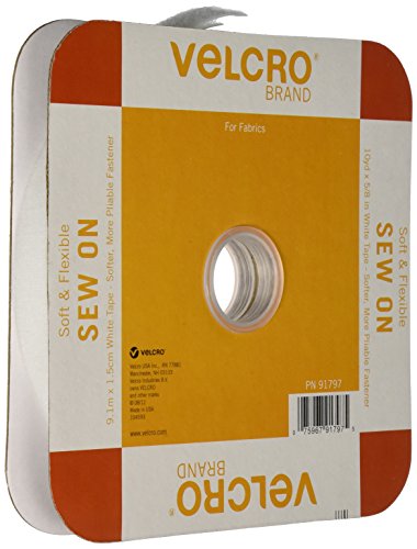 Velcro 91797 Flexibles Klebeband, Weiß (R) Marke Nähen auf weich und flexibel 5/8 x 30 Zoll, 30ft x 5/8in von VELCRO Brand
