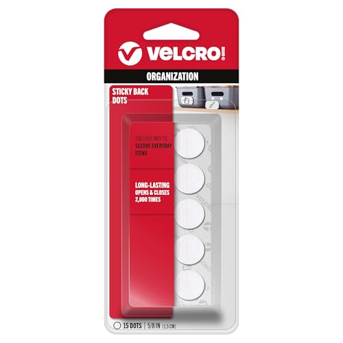 VELCRO Brand - Klebrige Rückseite – 1,6 cm Münzen, 15 Sets – weiß. von VELCRO Brand