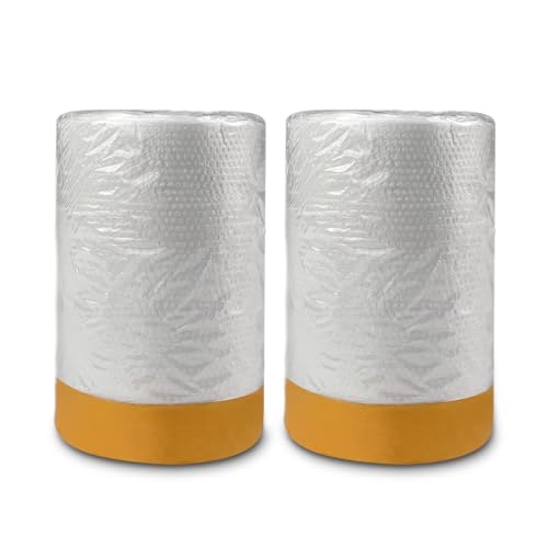VELLUSTRA Feines Kreppband Natur Abdeckfolie Klebeband mit Folie Transparent Abdeckfolie Selbstklebende Malerfolie Malerband, Zum Schutz von Autos Wänden Staub und Spritzschutz 65cm x 20m VELLUSTRA Feines Kreppband Natur Abdeckfolie Klebeband mit Folie Transparent Abdeckfolie Selbstklebende Malerfolie Malerband, Zum Schutz von Autos Wänden Staub und Spritzschutz 65cm x 20m von VELLUSTRA
