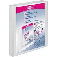 10 VELOFLEX VELODUR Präsentationsringbücher 2-Ringe weiß 2,0 cm DIN A4 von VELOFLEX